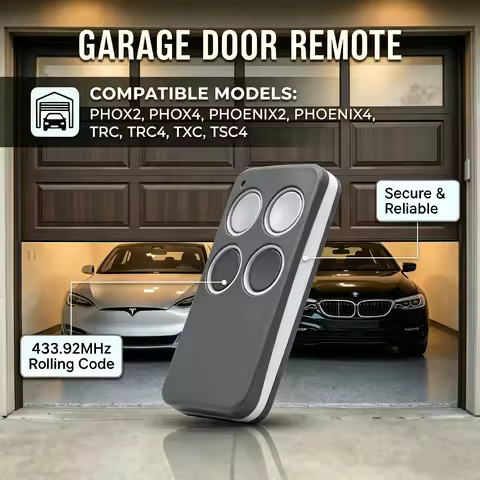 PHOX2 PHOX4 PHOENIX 2 4 TSC4 ​TRC4 TRC ​TXC HANDY Garage Door Remote Control 433.92MHz Rolling Code 