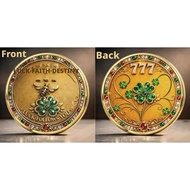 Game & Anime 777 Bee Four-Leaf Clover Lucky Commemorative Coin - Board Game Collectible