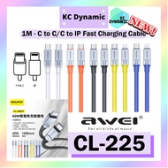 Awei CL-225 Smart Fast Charging Cable Type-C Fast Charge Cable Type-C to Type-C IP Cable CL225 3A Ka