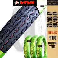 VIVA FT100 TUBELESS MOTORCYCLE TYRE TAYAR 70/90-17 80/90-17
