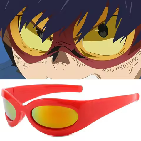 New Anime Tengen Toppa Gurren Lagann Simon Cosplay Glasses Adult Unisex Red Eyewear Sunglasses Hallo