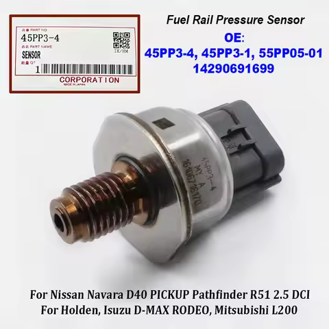 High Quality Fuel Rail Pressure Sensor 14290691699 45PP3-4 45PP3-1 55PP05-01 For Nissan Navara D40 P