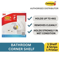 3M Command Bathroom Accessories - Corner Shelf (With Primer) 17627D
