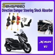 【SEMSPEED】For Yamaha XMAX v2 XMAX250 XMAX300 2023-2024 Motorcycle CNC Direction Damper Steering Shock Absorber Safety Control Stabilizer