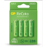 Gp Rcyko Rechargeable AAx4  2600mah Battery