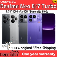 Realme Neo 7/8 Turbo Snapdragon 8 Gen5 Dimensity 9400e Large Battery Fast Charging Gaming Smartphone