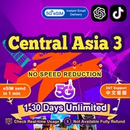 Central Asia 3 countries  eSIM 5G High speed 3-30 days 1GB-15GB Unlimited data  eSIM Card