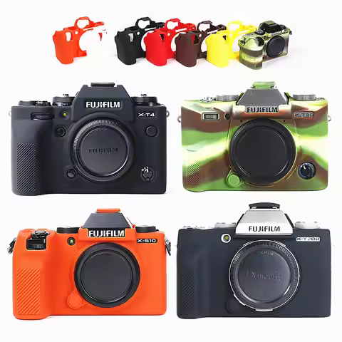 Silicone Case Camera Bag for Fujifilm X-S10 XS10 X100V X-T200 X-T100 XT200 XT4 X-T4 X-T3 X-T30 XT30 