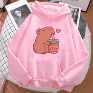 Capybara hoodies women anime long sleeve top clothing tracksuit female anime Pullover