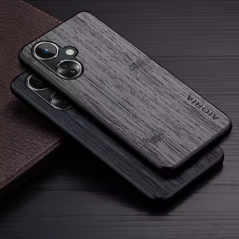 Case for OnePlus Nord CE CE2 CE3 Lite 5G Funda Bamboo Wood Pattern Leather Cover Luxury Coque for On