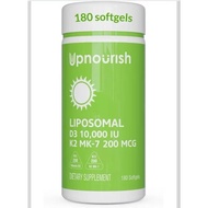 UpNourish Liposomal D3 K2 Vitamin 10000 IU-180 Mini Softgels