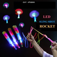 LED Slingshot Sling Shot Lastik Mainan Sling Shoot Rubber Roket Mainan Berlampu Dragonfly Rocket Fly