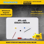 4kaki x 6kaki Papan putih Magnetik  /Whiteboard 4ftx6ft Whiteboard magnetic WITHOUT Stand classroom 