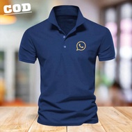 ! Polo Collar T-shirt LOGO WHATSAP Text GOLD Polo shirt Men Women Polo T-shirt Contemporary Polo shirt Collar Contemporary Collar shirt Collar