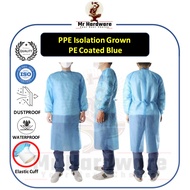High Quality PPE Suits PE Coated Isolation Gown 防护服 Waterproof Dust Proof 45Gsm 1pc