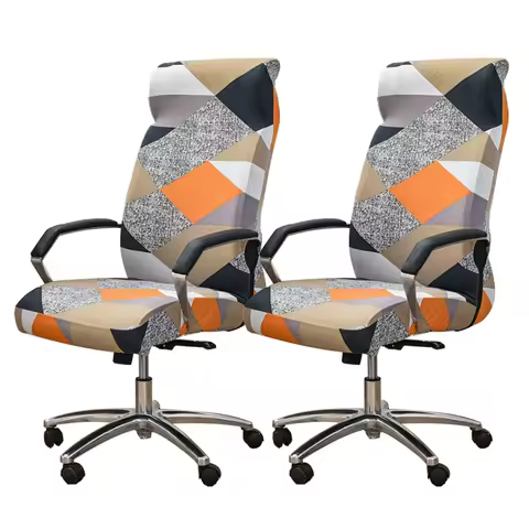 1PC Stretch Office Chair Cover Geometric Pattern Computer Office Chairs Covers Anti-dirty Gaming Sea