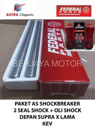 PAKET AS SHOCK DEPAN SUPRA X LAMA KEV + 2 SEAL SHOCK+OLI SHOCK FEDERAL