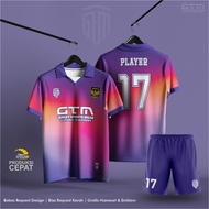 UNGU Purple Gradation FUTSAL Ball Jersey RETRO Collar~FREE CUSTOM DESIGN GTM Jersey Sports