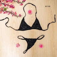 Women's Satin Bra Cd Set, One Black Underwear, Size XL BC11B