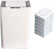 12 Litre Trash Can, With Cover Automatic Packaging Change Bag Large Smart Trash Can Household (white
