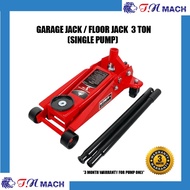GARAGE JACK FLOOR JACK 3 TON SINGLE PUMP