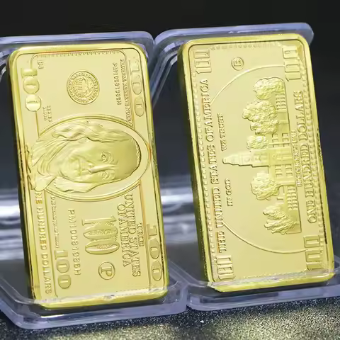 USA 100 Dollars 1oz Gold Bar 24k Gold Bullion American Metal Coins Golden Bars USD With Capsule Souv