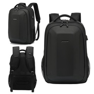 【J.S.優品】15.6吋 機車族 通勤 商務 安全防盜刷 多面立體硬殼 透氣平板筆電後背包 旅行包