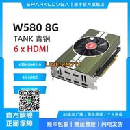 （可開發票）旌宇多屏顯卡 6屏HDMI原生接口 W580 6HDMI TANK 青鋼 8G無需轉接