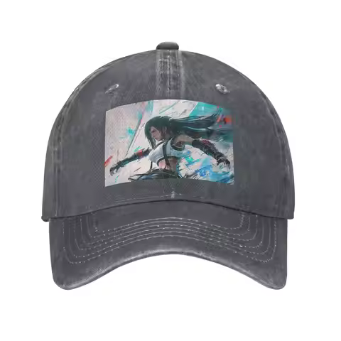 Tifa Lockhart-Final Fantasy 7 Ff7Remake Ffvii Final Denim Cap Casual Baseball Caps Adjustable Hat Su