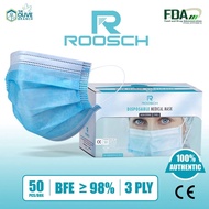 Roosch 3-Ply Disposable Surgical Face Mask (50pcs) FDA Approved with EC Accreditation