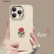 For OPPO Reno 7 5 4 Pro 7Z 6 4Z 5G Lite F11 Phone Case 3D Stereo Rose Flower Flowers Plating Matte P