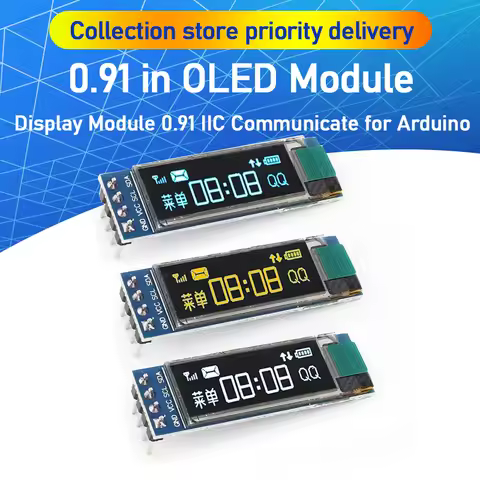 0.91 inch OLED Module 0.91' White/Blue OLED 128X32 OLED LCD LED SSD1306 Display Module 0.91' IIC Com