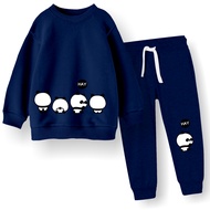 Setelan anak jogger laki-laki perempuan motif gambar hay panda lucu set sweater anak usia 1-6 tahun