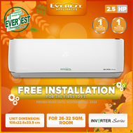 EVEREST 2.5HP Split Type Inverter Aircon/ With 1st 10ft. Installation/ Fast Cooling/ 26-32sqm