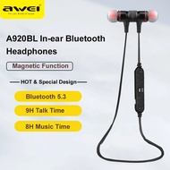 Awei A920BL Bluetooth Wireless Earphone Sport Earbuds HandsFree Headset Earphones Magnetic Function For Mobile Phones
