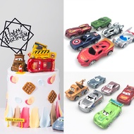 6pcs/set Fashion DC Marvel Avengers Superhero spiderman hulk Cars  Cake Decoration Doll Kids Toy Birthday Party Supplies