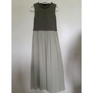 Relove SEED Sleveeless Long Dress Green Ladies Girls (XS) Dress Panjang Perempuan Wanita (XS)