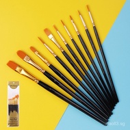 Cross-Border10Pearlescent Oil Paint Brush Set Black Handle Oil Paint Brush Multi-functional Oil Pain