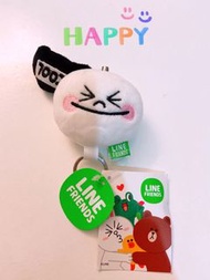 《全新》LINE FRIENDS臉型絨毛伸縮鑰匙圈