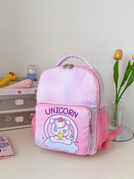 Mochila de nylon con dibujo de unicornio para niñas, linda y adecuada para el jardín de infantes