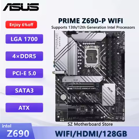 ASUS PRIME Z690-P WIFI LGA 1700 Z690 ATX DDR5 Motherboard For I9-12900K I7-12700K I5-12600K CPU M.2 
