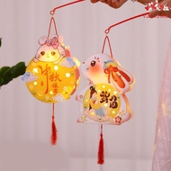 VALENTINE1 Mid-Autumn Festival Lantern DIY, Chinese Papper Handheld Rabbit Lantern, Cute DIY Materia