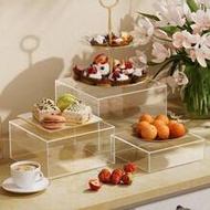 Transparent Acrylic Buffet Stand, Buffet Table Food Display Shelf, Dessert Cube Box With Hollow Bott