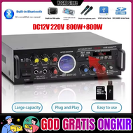 Bluetooth EQ Audio 800W+800W Power Amplifier Subwoofer Rakitan Karaoke Home Theater BT 339A Amplifie