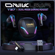 ONIKUMA T27 Wireless 5.3 ชุดหูฟังเกมมิ่งแบบใส่ในหู พร้อมโหมดการเชื่อมต่อ 3 โหมด สามารถเชื่อมต่อโทรศั
