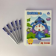 [05 Books - 05 Ballpoint Pens] Student Notebook 120 Gsm A5 96 Pages - 4 Boxes - No Smudge Writing - 