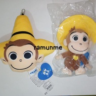 GANTUNGAN Curious George POKEUNI UNIVERSAL Original Japan keychain doll plush card case