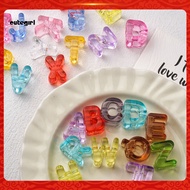 CMN- Plastic Alphabet Beads Letter Beads 5pcs Hole Acrylic Alphabet Beads Transparent Bubble Letters