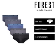 Forest Seluar Dalam Lelaki | (5 Pcs) Forest Mens Bamboo Spandex Mini Brief Underwear Assorted Colour