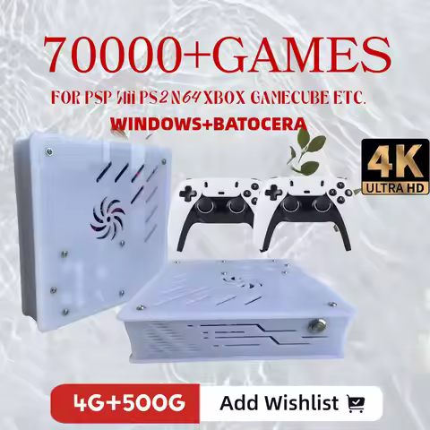 2026 New X8 Retro Game Console 500GB | 70,000+ Games | 60+ Emulators | 4K HD | Plug & Play | PS2 Wii